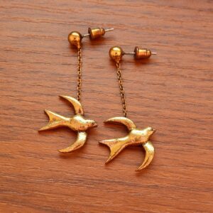 earring, swallows, gold earrings, jewelry, gold jewelry, vintage, earring, gold earrings, gold earrings, gold earrings, gold earrings, gold earrings